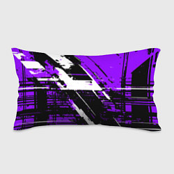 Подушка-антистресс Diagonal black and white stripes on a purple backg, цвет: 3D-принт