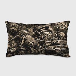 Подушка-антистресс Медведь на фоне десантников танков и самолетов, цвет: 3D-принт