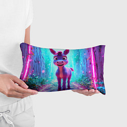 Подушка-антистресс Ослик в неоновых искрах, цвет: 3D-принт — фото 2