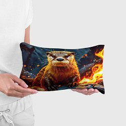 Подушка-антистресс Выдра в огне, цвет: 3D-принт — фото 2
