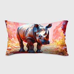 Подушка-антистресс Носорог в розовом, цвет: 3D-принт