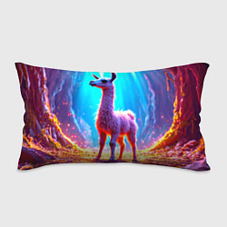 Подушка-антистресс Лама в неоновых лучах, цвет: 3D-принт