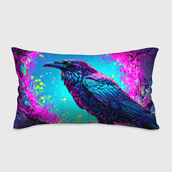Подушка-антистресс Ворон в сирени, цвет: 3D-принт