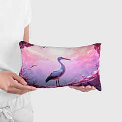 Подушка-антистресс Аист в розовых облаках, цвет: 3D-принт — фото 2