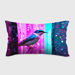 Подушка-антистресс Ласточка на фиолетовой стене, цвет: 3D-принт