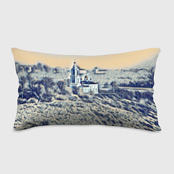 Подушка-антистресс Храм на фоне современного города, цвет: 3D-принт