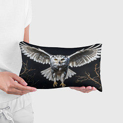 Подушка-антистресс Белая сова на темном фоне, цвет: 3D-принт — фото 2