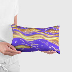 Подушка-антистресс Фиолетово-золотая жидкая текстура, цвет: 3D-принт — фото 2