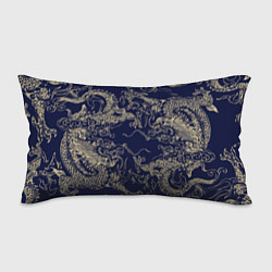 Подушка-антистресс Золотые драконы на синем, цвет: 3D-принт