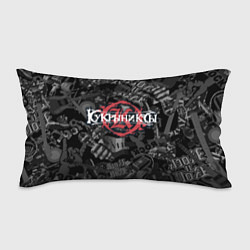 Подушка-антистресс Кукрыниксы логотип на фоне гитар, цвет: 3D-принт