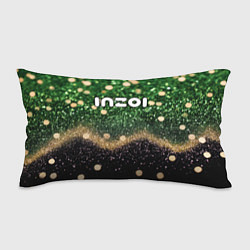 Подушка-антистресс Inzoi лого на черно-зеленом фоне, цвет: 3D-принт