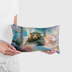 Подушка-антистресс Русский медведь военный в лесу, цвет: 3D-принт — фото 2