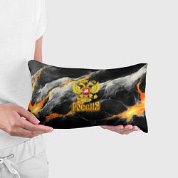 Подушка-антистресс Золотой герб России на черном фоне, цвет: 3D-принт — фото 2
