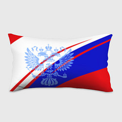 Подушка-антистресс Герб на фоне цветов флага бело-сине-красный, цвет: 3D-принт