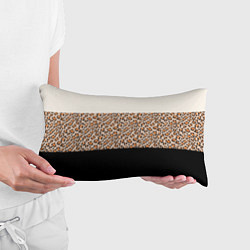 Подушка-антистресс Леопардовый паттерн с черной и бежевой полосой, цвет: 3D-принт — фото 2