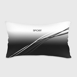Подушка-антистресс Sport градиент из белого в серый с полосами, цвет: 3D-принт