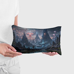 Подушка-антистресс Фантастический мир с медузами и озеро у гор, цвет: 3D-принт — фото 2