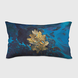 Подушка-антистресс Осенний лист с каплями акварельный - крупный арт, цвет: 3D-принт