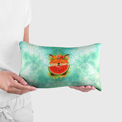 Подушка-антистресс Веселая лисичка ест арбуз, цвет: 3D-принт — фото 2