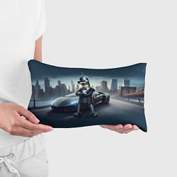 Подушка-антистресс Крутой Бендер рядом с Ламборджини, цвет: 3D-принт — фото 2