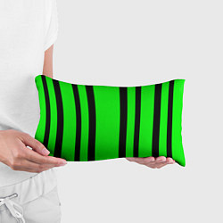 Подушка-антистресс Color black and green stripes, цвет: 3D-принт — фото 2