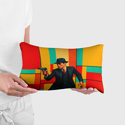 Подушка-антистресс Мужчина с пистолетом поп-арт, цвет: 3D-принт — фото 2