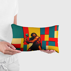 Подушка-антистресс Неандерталец поп-арт, цвет: 3D-принт — фото 2