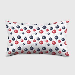 Подушка-антистресс Синие и красные новогодние шары со снежинками