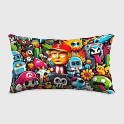 Подушка-антистресс Дональд Трамп в компании мультяшных персонажей, цвет: 3D-принт