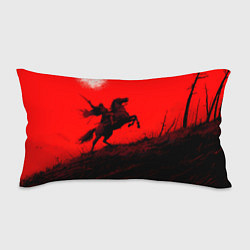 Подушка-антистресс Всадник на коне - красный фон, цвет: 3D-принт