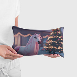 Подушка-антистресс Лошадка и новогодняя елка, цвет: 3D-принт — фото 2