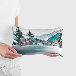 Подушка-антистресс Дома и елки - Новый год, цвет: 3D-принт — фото 2