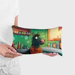 Подушка-антистресс Лошадь моется в ванной, цвет: 3D-принт — фото 2