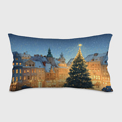 Подушка-антистресс Новый год в старом городе, цвет: 3D-принт