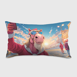 Подушка-антистресс Новогодний конь сэлфи