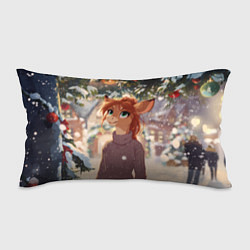 Подушка-антистресс Новогодняя аниме лошадка, цвет: 3D-принт