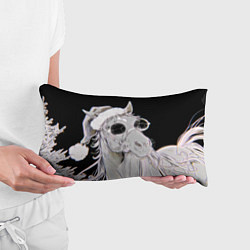 Подушка-антистресс Новогодняя лошадь в круглых очках, цвет: 3D-принт — фото 2