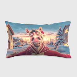 Подушка-антистресс Счастливая новогодняя лошадь, цвет: 3D-принт