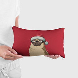 Подушка-антистресс Новогодний мопс, цвет: 3D-принт — фото 2