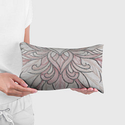 Подушка-антистресс Нежно розовый орнамент из перьев, цвет: 3D-принт — фото 2