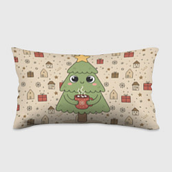 Подушка-антистресс Новогодняя елочка с горячим шоколадом