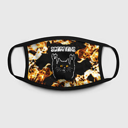 Маска для лица Scorpions рок кот и огонь, цвет: 3D-принт — фото 2
