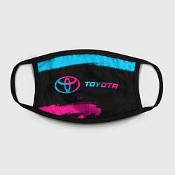 Маска для лица Toyota - neon gradient: надпись и символ, цвет: 3D-принт — фото 2