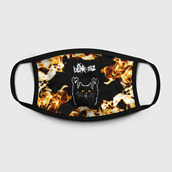 Маска для лица Blink 182 рок кот и огонь, цвет: 3D-принт — фото 2