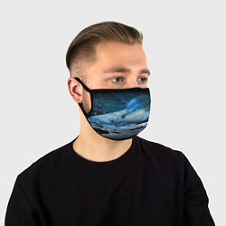Маска для лица Падение Сатурна - пейзаж, цвет: 3D-принт