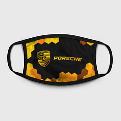 Маска для лица Porsche - gold gradient: надпись и символ, цвет: 3D-принт — фото 2