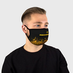 Маска для лица Pokemon - gold gradient: символ сверху, цвет: 3D-принт