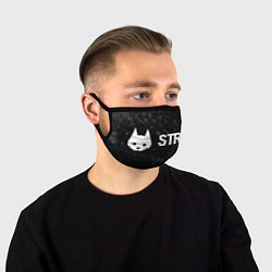 Маска для лица Stray glitch на темном фоне по-горизонтали, цвет: 3D-принт
