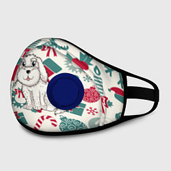 Маска с клапаном Новогодний щенок, цвет: 3D-синий — фото 2