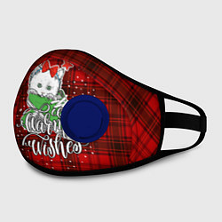 Маска с клапаном Новогодняя кошка, цвет: 3D-синий — фото 2